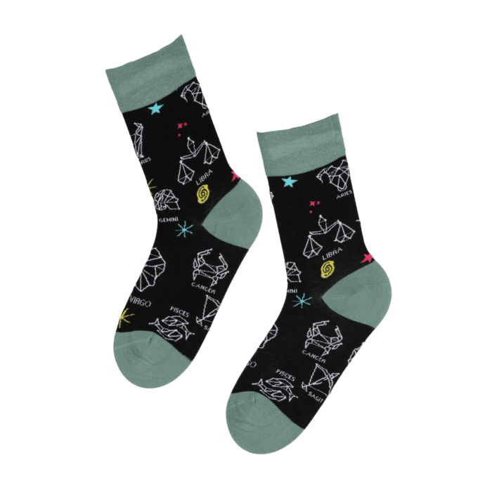 Teal Constellations Stars Bottle Green Mens Novelty Ankle Socks Adult One Size 