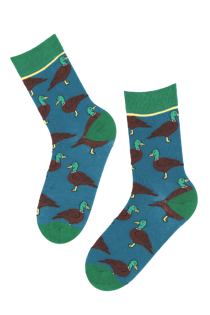 JACOB blue cotton socks with ducks | BestSockDrawer.com