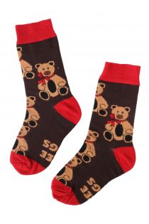 FREE HUGS kids socks with bear pattern | BestSockDrawer.com