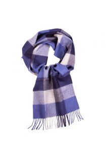 Alpaca wool blue checked scarf | BestSockDrawer.com