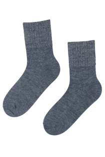 ALPACA WOOL blue socks with a sparkling edge | BestSockDrawer.com