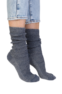 ALPACA WOOL blue glittery socks | BestSockDrawer.com