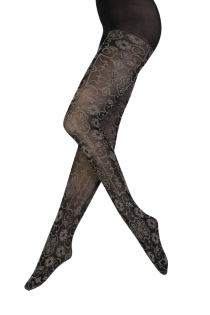 AMINA tights with a floral pattern | BestSockDrawer.com