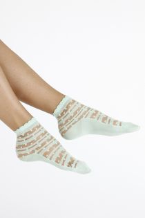 ANTONINA sheer light green socks for women | BestSockDrawer.com