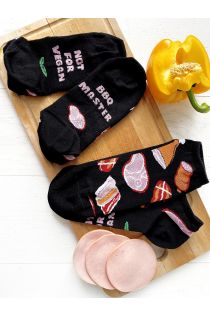 MEAT MARKET black low-cut chef socks | BestSockDrawer.com