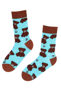 BEAR blue cotton socks with bears | BestSockDrawer.com