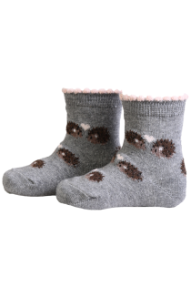 BEBE grey socks with hedgehogs for babies | BestSockDrawer.com