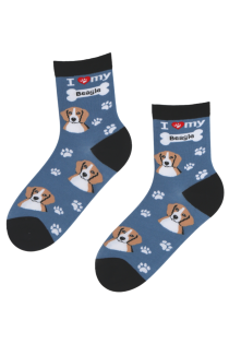 BESTDOG blue cotton socks with dogs | BestSockDrawer.com