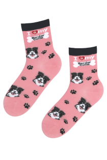 BESTDOG light pink cotton socks with dogs | BestSockDrawer.com