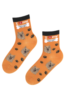 BESTDOG orange cotton socks with dogs | BestSockDrawer.com