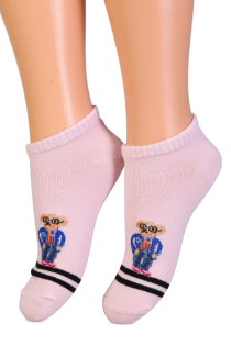 BO pink socks with bears for kids | BestSockDrawer.com