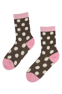 BROWN DOTS merino wool socks with dots | BestSockDrawer.com