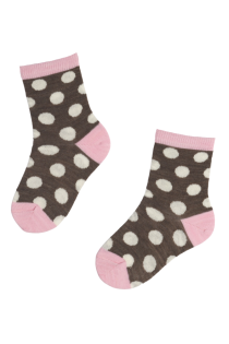BROWN DOTS merino wool socks for kids | BestSockDrawer.com