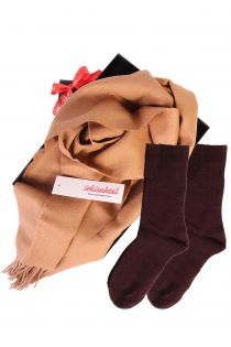 Alpaca wool scarf and DOORA bordoo socks gift box for women | BestSockDrawer.com