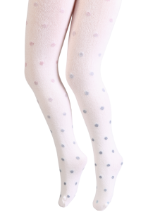 CAMILY creamy white tights with dots for children | BestSockDrawer.com