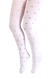 CAMILY white tights with dots for children | BestSockDrawer.com