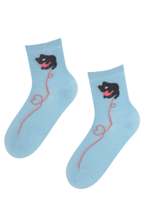 HOUSE CAT blue cotton socks with cats | BestSockDrawer.com