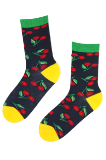 CHER cotton socks with cherries | BestSockDrawer.com
