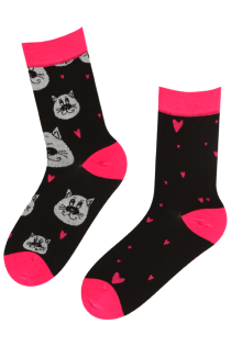 COUPLE Valentine's Day socks with cats | BestSockDrawer.com
