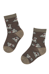 CUTE BEAR merino wool socks with bears for kids | BestSockDrawer.com