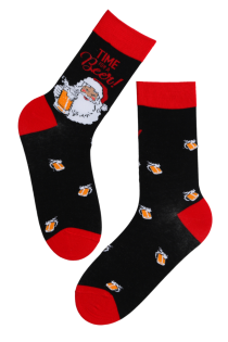 DECEMBER black cotton socks with Santa Claus | BestSockDrawer.com