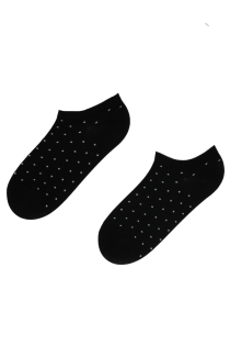 PIIA black low-cut cotton socks with dots | BestSockDrawer.com