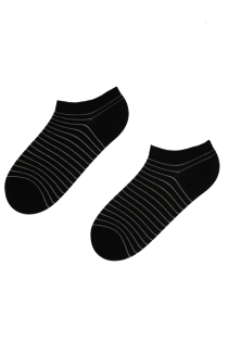 PIIA black striped low-cut cotton socks | BestSockDrawer.com