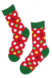 DOTS red cotton socks with dots | BestSockDrawer.com