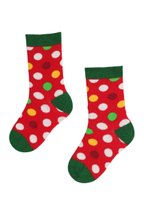 DOTS red cotton socks with dots for kids | BestSockDrawer.com