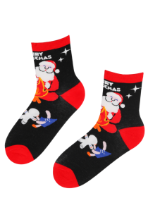 ESTHER black cotton Christmas socks | BestSockDrawer.com