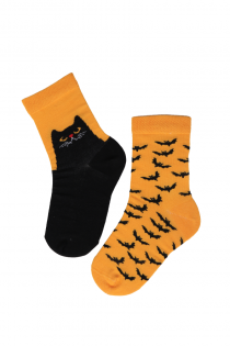 EVIL CAT halloween socks with cats for kids | BestSockDrawer.com