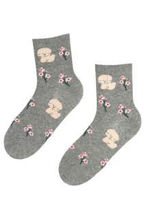 BUBBA grey cotton socks with dogs | BestSockDrawer.com