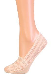 GABRIELLA beige lace footies for women | BestSockDrawer.com