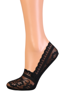 GABRIELLA black lace footies for women | BestSockDrawer.com