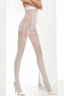 GRAZIA white high-waisted tights | BestSockDrawer.com