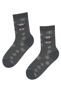 HAPPY BEAR angora wool socks with bears | BestSockDrawer.com