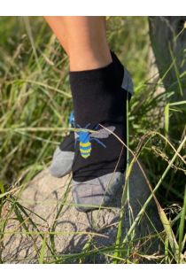 BEE low-cut socks with a blue bee | BestSockDrawer.com