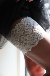 BESTSOCKDRAWER white lace anti-chafing thigh bands | BestSockDrawer.com