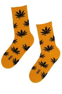 LEAF yellow cotton socks for men | BestSockDrawer.com