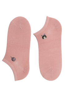 PLAYCAT pink low-cut socks | BestSockDrawer.com