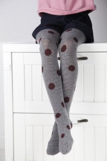 LEDA dark grey cotton tights for girls | BestSockDrawer.com