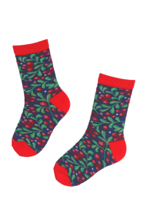 LINGONBERRY cotton socks with cowberries for children | BestSockDrawer.com