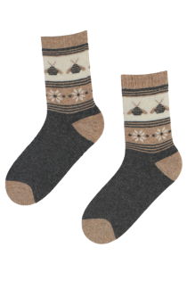MAYA beige warm angora wool socks | BestSockDrawer.com