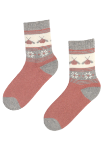MAYA pink warm angora wool socks | BestSockDrawer.com
