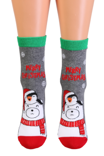 MERLY gray cotton Christmas socks | BestSockDrawer.com