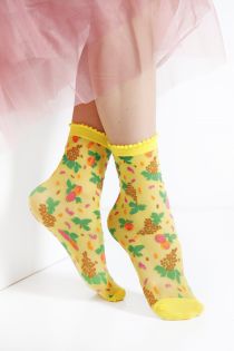 MICOL sheer yellow socks for women | BestSockDrawer.com