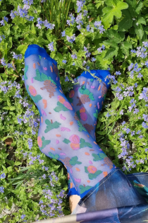 MICOL sheer blue socks for women | BestSockDrawer.com
