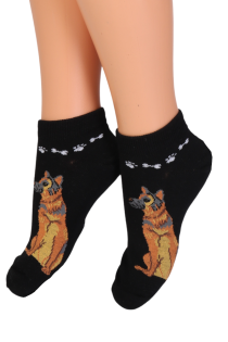 MUKI black socks with dogs for kids | BestSockDrawer.com