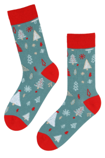 NICOLAS cotton socks with fir trees | BestSockDrawer.com