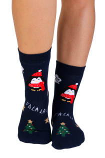 NOELLA blue Christmas socks for women | BestSockDrawer.com